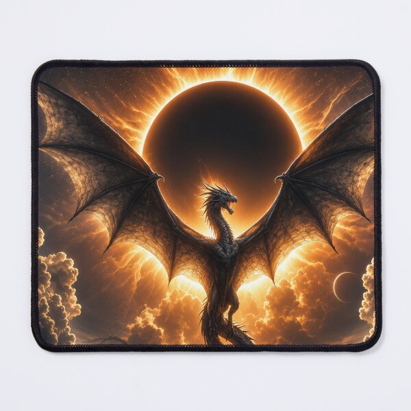Item preview, Solar Eclipse Dragon | Celestial Fantasy Wall Art designed and sold by DrakariArt.