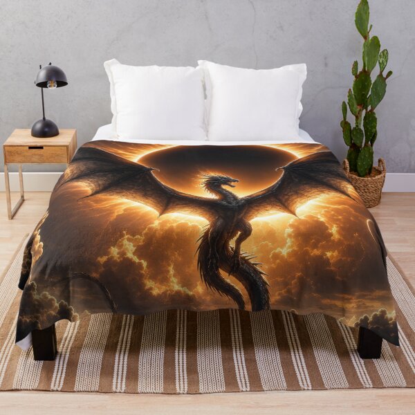 Item preview, Solar Eclipse Dragon | Celestial Fantasy Wall Art designed and sold by DrakariArt.