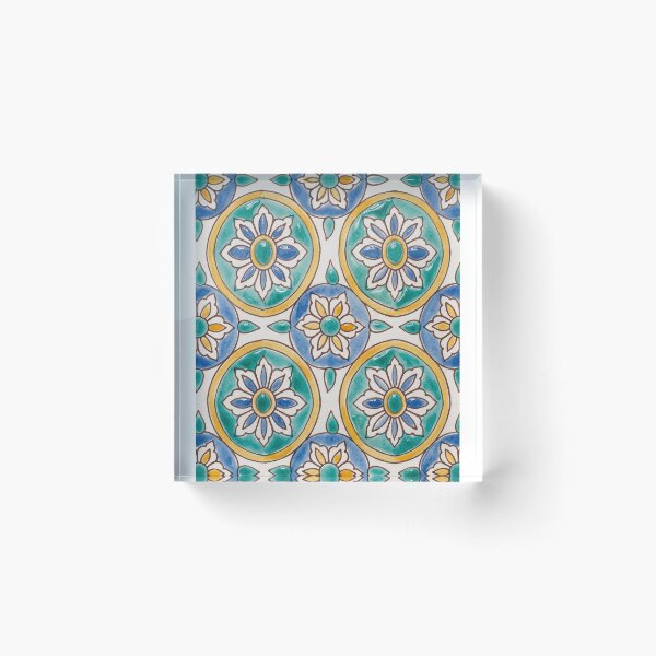 Item preview, Hand-painted ceramic Italian-style tile pattern designed and sold by Poppy's Designs.