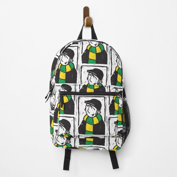Item preview, Classic Football Fan Illustration | Retro Terrace Supporter | Green & Yellow Scarf - Lino designed and sold by GWARTGB.