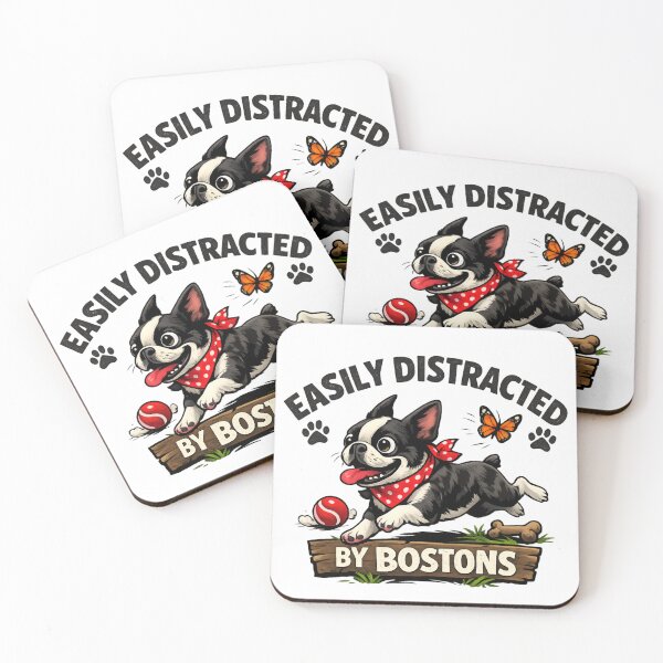 Item preview, Easily Distracted by Boston Terriers – Cute Funny Boston Terrier Dog Lover designed and sold by SidTastic .