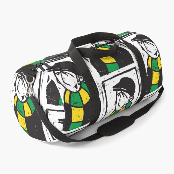 Item preview, Classic Football Fan Illustration | Retro Terrace Supporter | Green & Yellow Scarf - Lino designed and sold by GWARTGB.