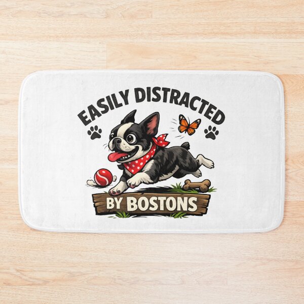 Item preview, Easily Distracted by Boston Terriers – Cute Funny Boston Terrier Dog Lover designed and sold by SidTastic .