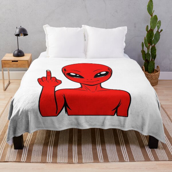 Item preview, ZORGO Alien Middle Finger – Funny Space Alien Attitude Sticker designed and sold by The-Visitors.