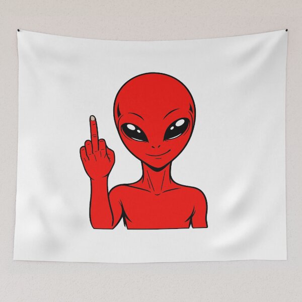 Item preview, ZORGO Alien Middle Finger – Funny Space Alien Attitude Sticker designed and sold by The-Visitors.