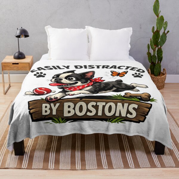 Item preview, Easily Distracted by Boston Terriers – Cute Funny Boston Terrier Dog Lover designed and sold by SidTastic .