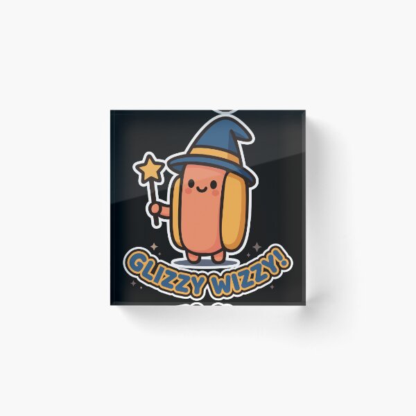 Item preview, "Glizzy Wizzy!" Hotdog Wizard Funny Kawaii Food Pun Magic Art designed and sold by CLUB SODA KID DESIGNS.
