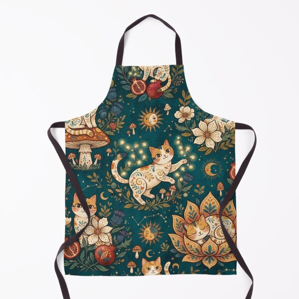 Item preview, Cute Floral Cat Pattern | Boho Folk Art Cats designed and sold by Iampoji.