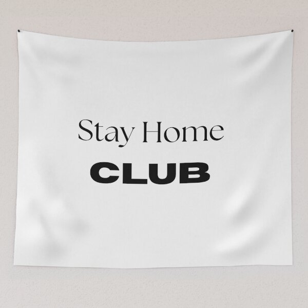 Item preview, Stay Home Club Funny Retro Homebody Quote designed and sold by FarazDesign110.