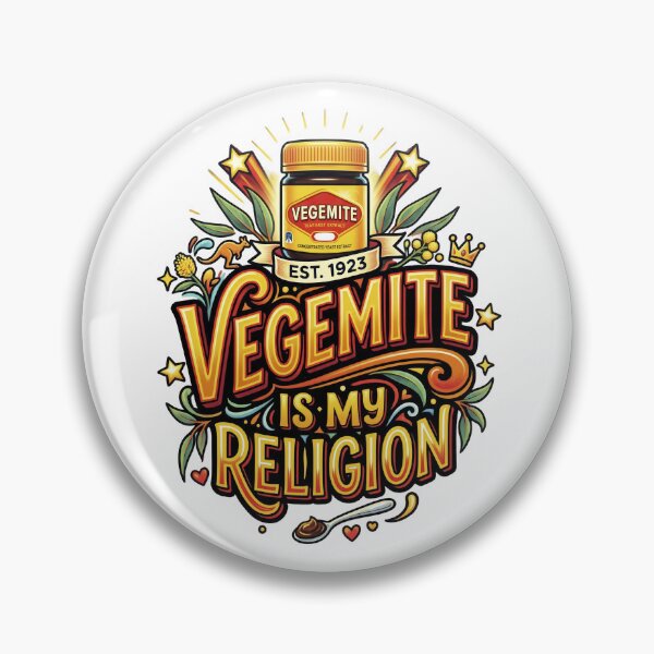 Item preview, Vegemite Is My Religion Vintage Retro Aussie Emblem designed and sold by LOVEARTDESIGN.