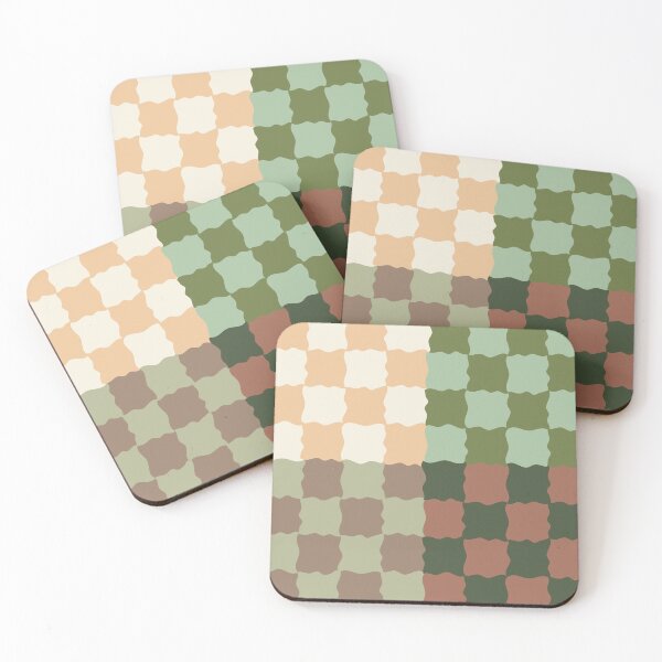 Item preview, Retro Sage Checkerboard Scallop Pattern | Cottagecore Geometric Decor designed and sold by nineFlorals.
