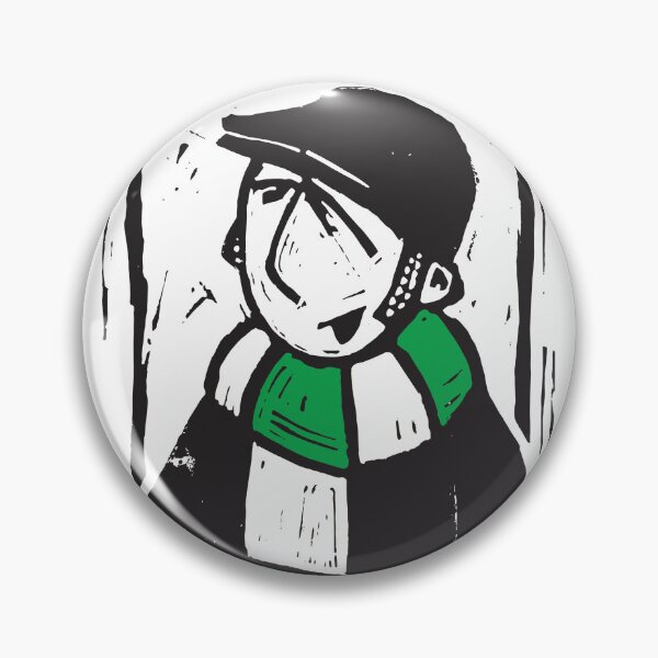 Item preview, Classic Football Fan Illustration | Retro Terrace Supporter | Green & White Scarf - Lino designed and sold by GWARTGB.
