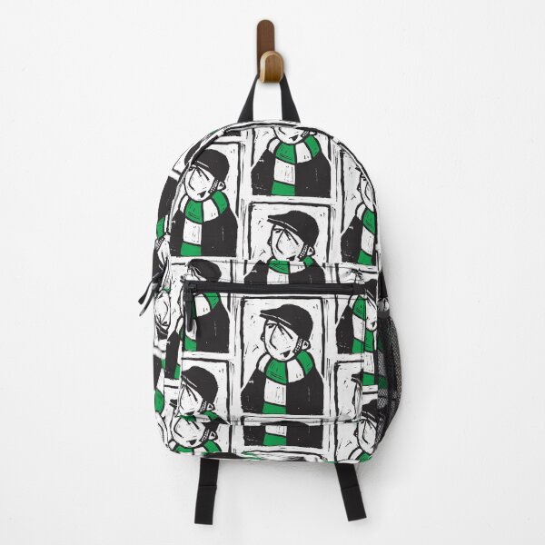 Item preview, Classic Football Fan Illustration | Retro Terrace Supporter | Green & White Scarf - Lino designed and sold by GWARTGB.
