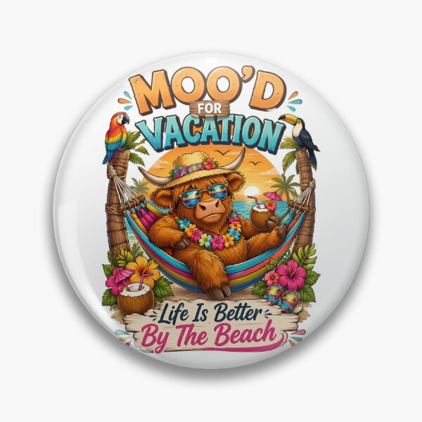 Item preview, Moo'd For Vacation Highland Cow Beach designed and sold by Sovereign Supply Co..