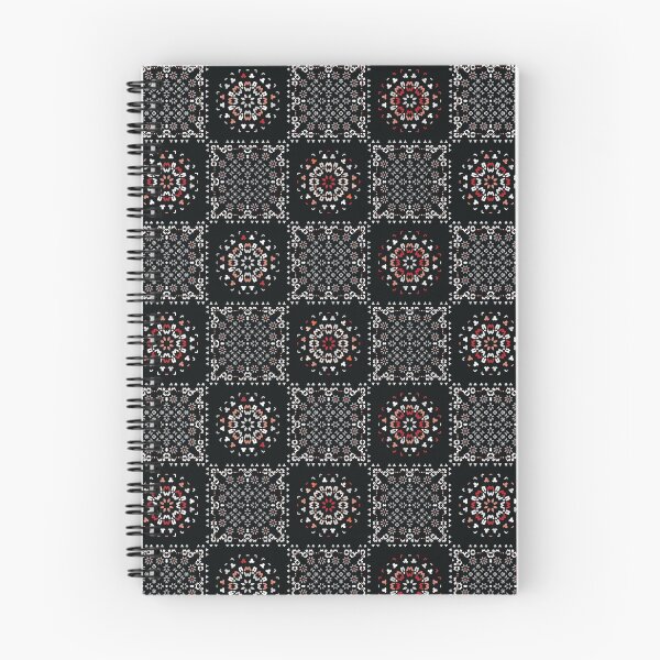 Aperçu de l'œuvre Patchwork d'art populaire rouge bohème noir créée et vendue par Limolida.