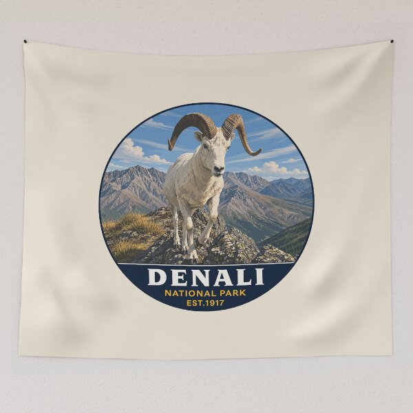 Item preview, Denali National Park Retro Mountain Wilderness designed and sold by Gideon Emmerich.