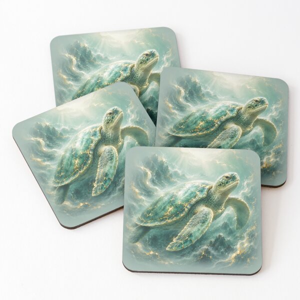 Item preview, Majestic Sea Turtle Riding Ocean Waves | Marine Wildlife Art designed and sold by ManJiangHong.