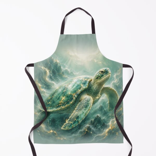 Artikelvorschau, Majestic Sea Turtle Riding Ocean Waves | Marine Wildlife Art entworfen und verkauft von ManJiangHong.