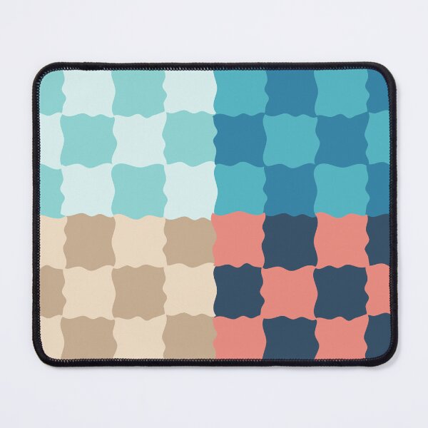 Item preview, Coastal Checkerboard Scallop Pattern | Ocean Retro Geometric Design designed and sold by nineFlorals.
