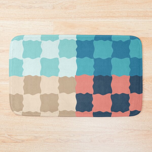 Item preview, Coastal Checkerboard Scallop Pattern | Ocean Retro Geometric Design designed and sold by nineFlorals.