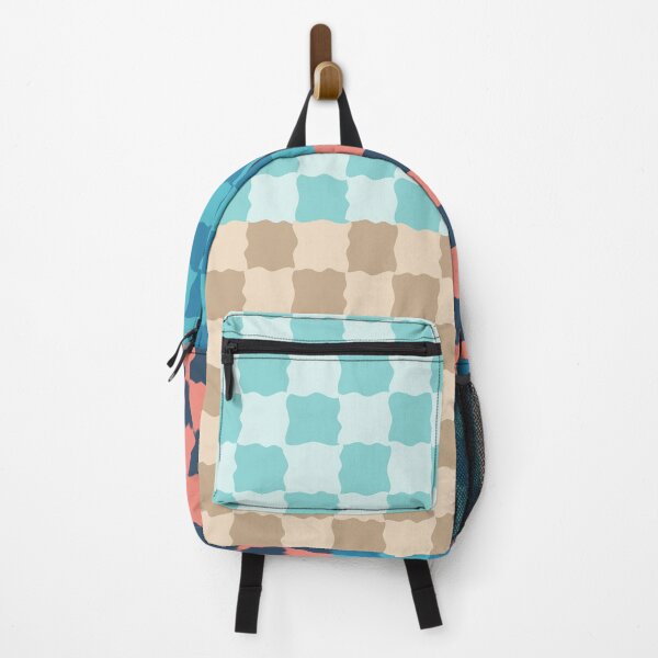 Item preview, Coastal Checkerboard Scallop Pattern | Ocean Retro Geometric Design designed and sold by nineFlorals.