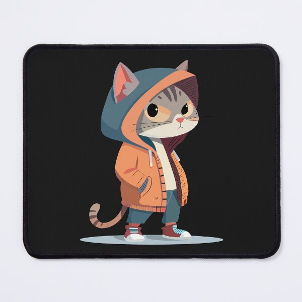 Item preview, Cute Cat in Orange Hoodie - Kawaii Street Style Kitten designed and sold by YourHue.