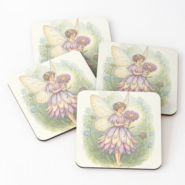 Item preview, Enchanting Aster Flower Fairy in Soft Pastel designed and sold by Pasteltone.