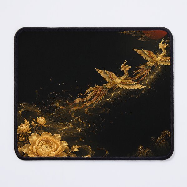 Item preview, Korean Art Soaring Cranes to Red Sun - Golden Peony Luxury Wall Art designed and sold by K-Tradition.