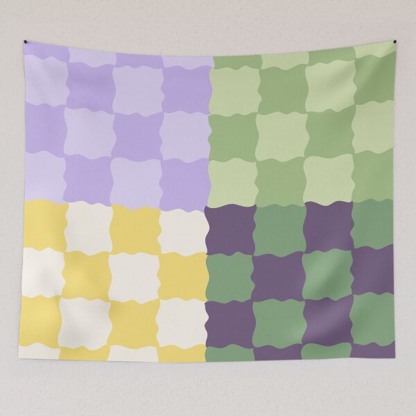 Item preview, Lavender Matcha Checkerboard Pattern | Soft Retro Geometric designed and sold by nineFlorals.