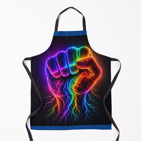 Aperçu de l'œuvre Poing Éclair Arc-en-ciel — Art Électrique Néon créée et vendue par Aureva Arts Shop.