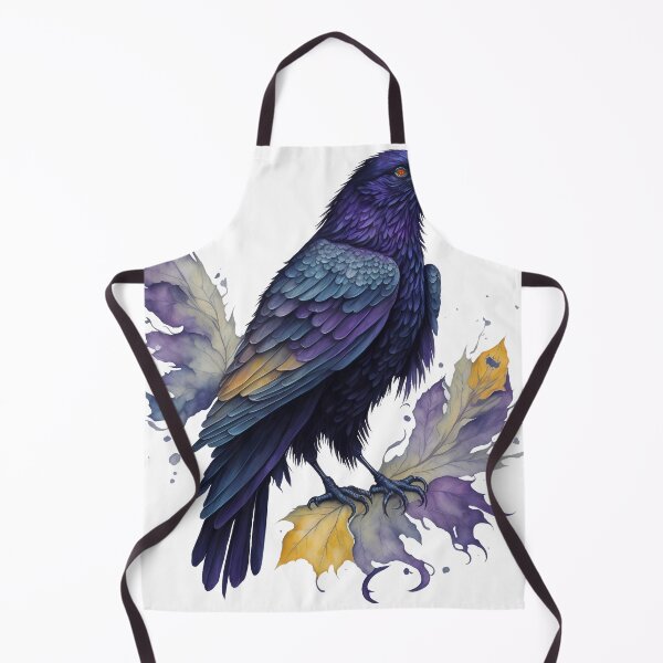 Item preview, Watercolor Raven with Autumn Leaves designed and sold by NightSpell.