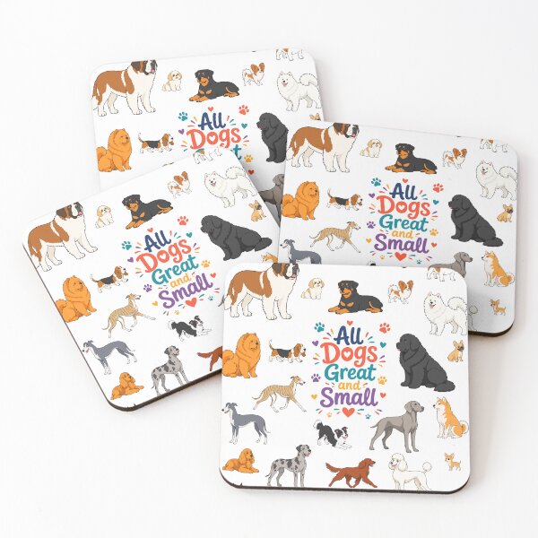 Item preview, All dogs Great and Small – Colorful Dog Lover illustration designed and sold by Stef Ringoot, cartoons and illustrations.
