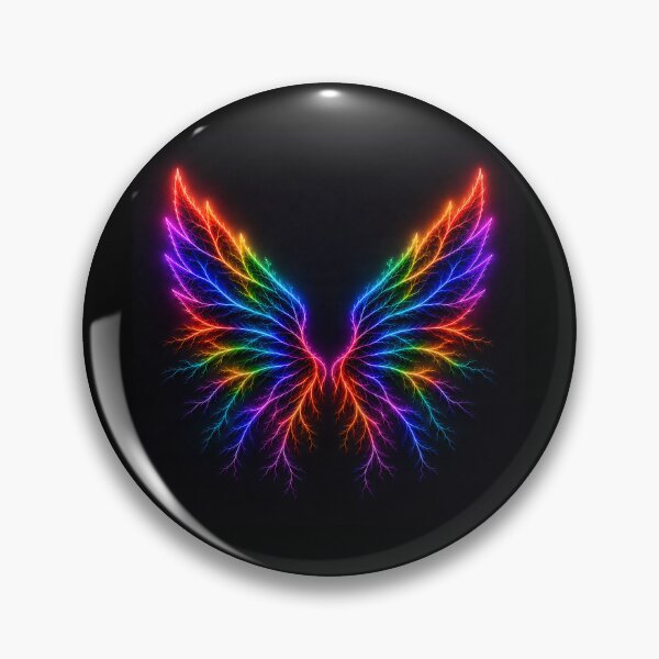 Item preview, Rainbow Neon Butterfly Wings Glowing Fractal Art designed and sold by Aureva Arts Shop.