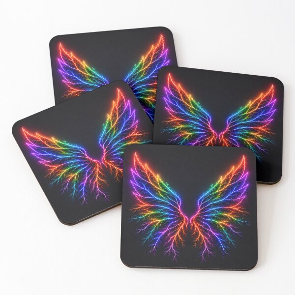 Item preview, Rainbow Neon Butterfly Wings Glowing Fractal Art designed and sold by Aureva Arts Shop.