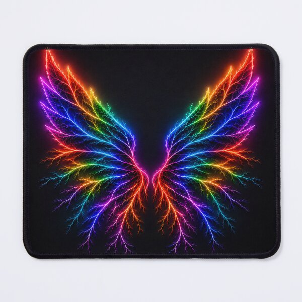 Item preview, Rainbow Neon Butterfly Wings Glowing Fractal Art designed and sold by Aureva Arts Shop.
