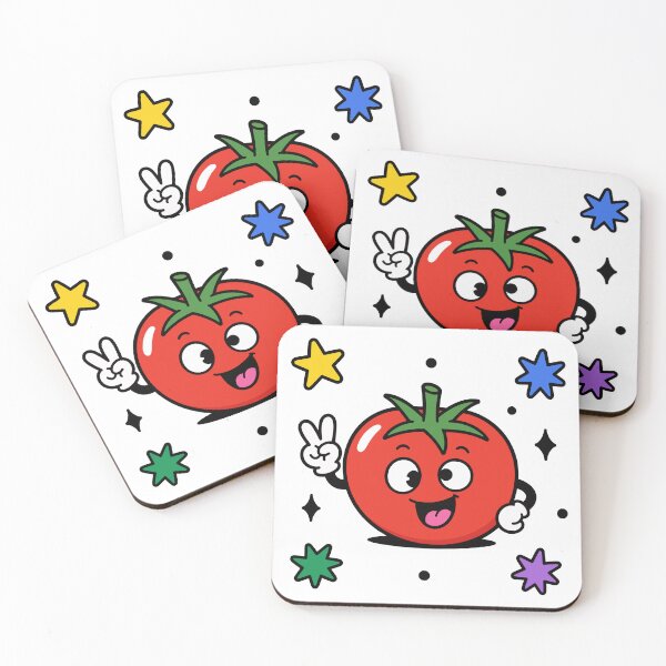 Item preview, Happy Cartoon Tomato with Peace Sign designed and sold by vectalux.