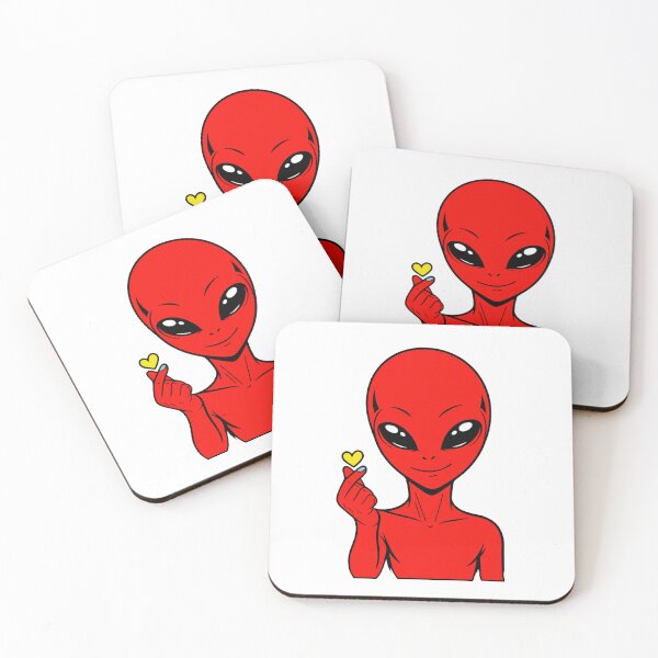 Item preview, ZORGO Alien Finger Heart – Cute Space Alien Love Gesture Sticker designed and sold by The-Visitors.