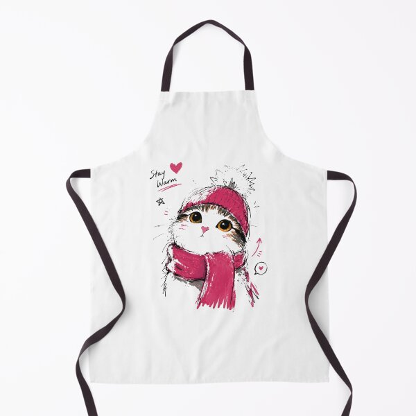 Item preview, Stay Warm Cute Cat with Winter Beanie & Scarf – Hand-Drawn Art designed and sold by RamyGallery.