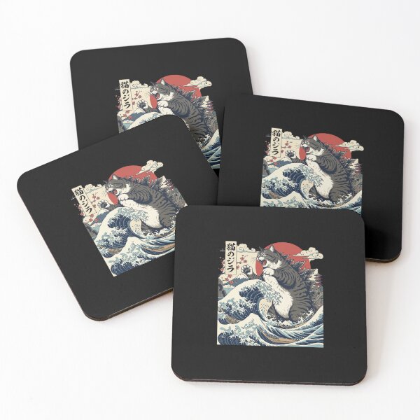 Item preview, Giant Monster Cat Japanese Wave Ukiyo-e Art designed and sold by SiarheiYur.