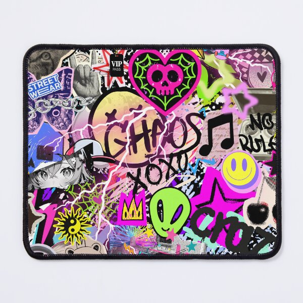 Item preview, Y2K Chaos Stickerbomb Retro Vaporwave Aesthetic Collage designed and sold by Side By Side Studio.