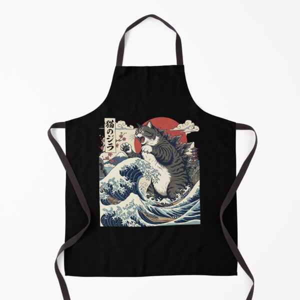 Item preview, Giant Monster Cat Japanese Wave Ukiyo-e Art designed and sold by SiarheiYur.