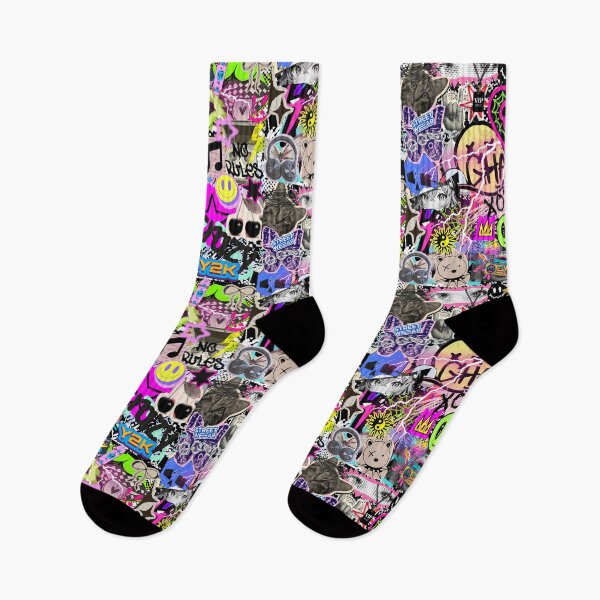 Item preview, Y2K Chaos Stickerbomb Retro Vaporwave Aesthetic Collage designed and sold by Side By Side Studio.
