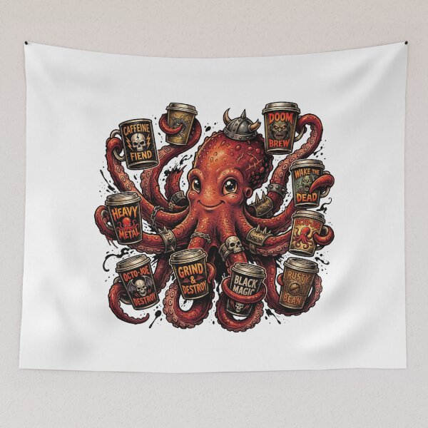 Item preview, Red Octopus More Coffee designed and sold by SignalStatic.