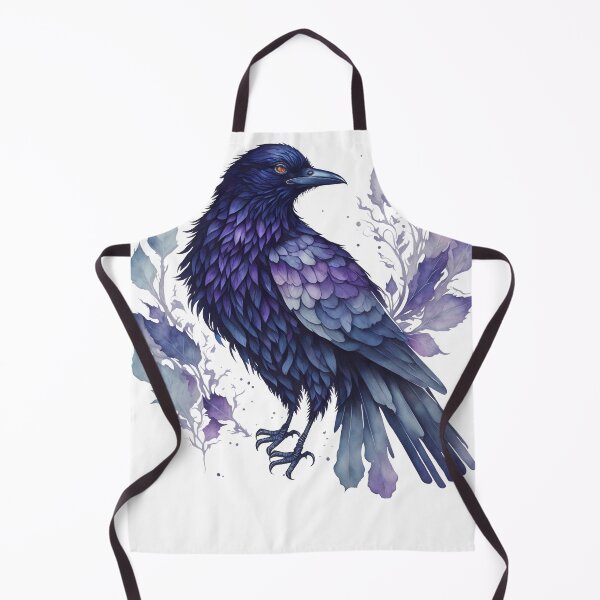 Item preview, Watercolor Raven with Purple Leaves designed and sold by NightSpell.