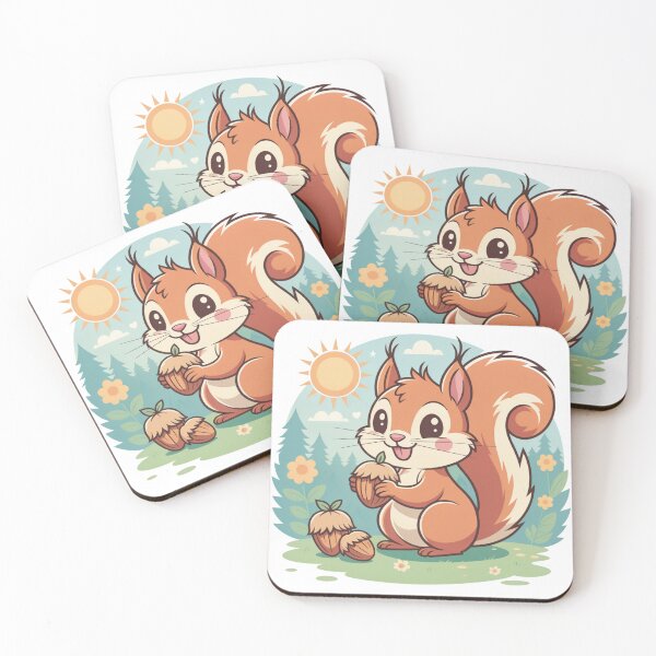 Item preview, Cute Cartoon Squirrel with Acorns Vector Illustration designed and sold by GabeMountainArt.