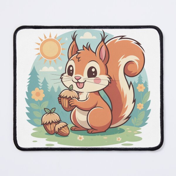 Item preview, Cute Cartoon Squirrel with Acorns Vector Illustration designed and sold by GabeMountainArt.