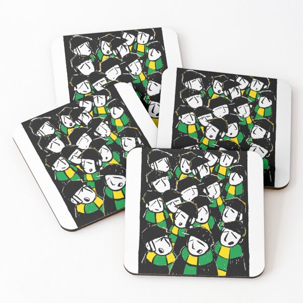 Item preview, Copy of Classic Football Fans Illustration | Retro Terrace Supporters| Green & Yellow - Footy Crowd designed and sold by GWARTGB.