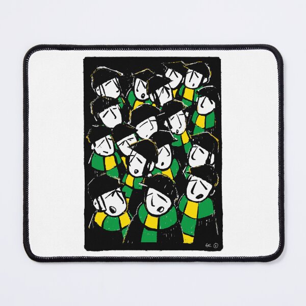 Item preview, Copy of Classic Football Fans Illustration | Retro Terrace Supporters| Green & Yellow - Footy Crowd designed and sold by GWARTGB.