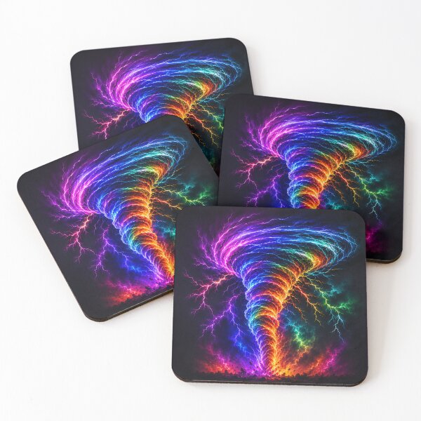 Item preview, Rainbow Lightning Tornado Storm Abstract Art designed and sold by Aureva Arts Shop.
