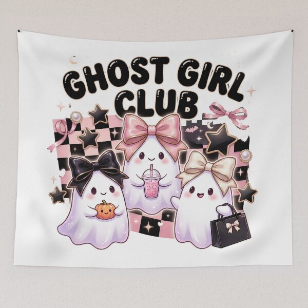 Item preview, Ghost Girl Club | Cute Coquette Ghosts | Pink Halloween Kawaii Spooky Season Design designed and sold by Fernhaven.